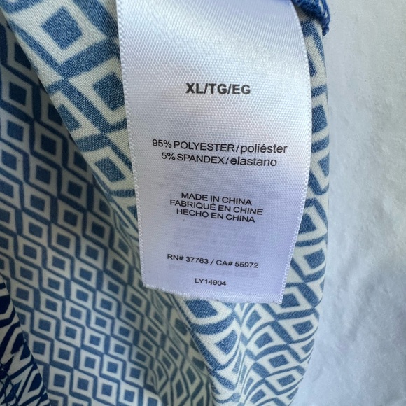 Laundry by Shelli Segal Sleeveless Cowl Neck Top - XL blue & white print - Picture 5 of 5